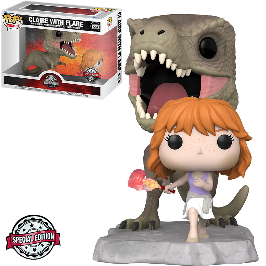 FUNKO POP JURASSIC WORLD DOMINION EXCLUSIVE - CLAIRE W/FLARE 1223 BRINDE