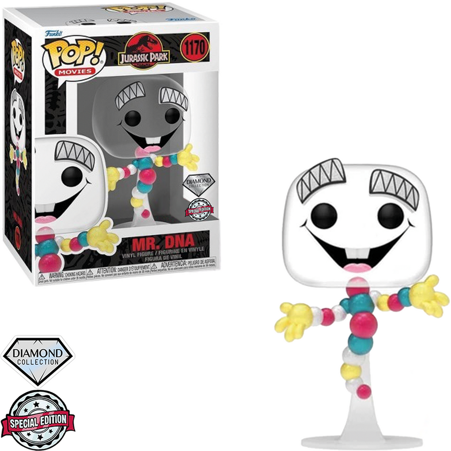 FUNKO POP JURASSIC WORLD DOMINION EXCLUSIVE - MR.DNA 1170 (DIAMOND COLLECTION) BRINDE