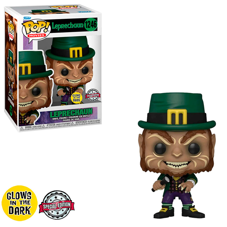 FUNKO POP LEPRECHAUN EXCLUSIVE - LEPRECHAUN W/FLASHLIGHT 1246 (GLOWS IN THE DARK)