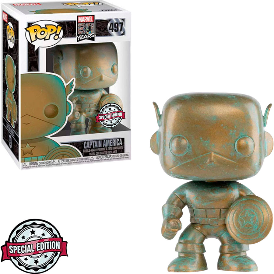 FUNKO POP MARVEL 80 AÑOS EXCLUSIVO - CAPITÁN AMÉRICA PÁTINA 497