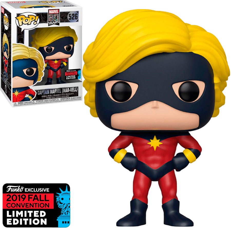 FUNKO POP MARVEL 80 YEARS EXCLUSIVE NYCC 2019 - CAPTAIN MARVEL (MAR-VELL) 526 BRINDE