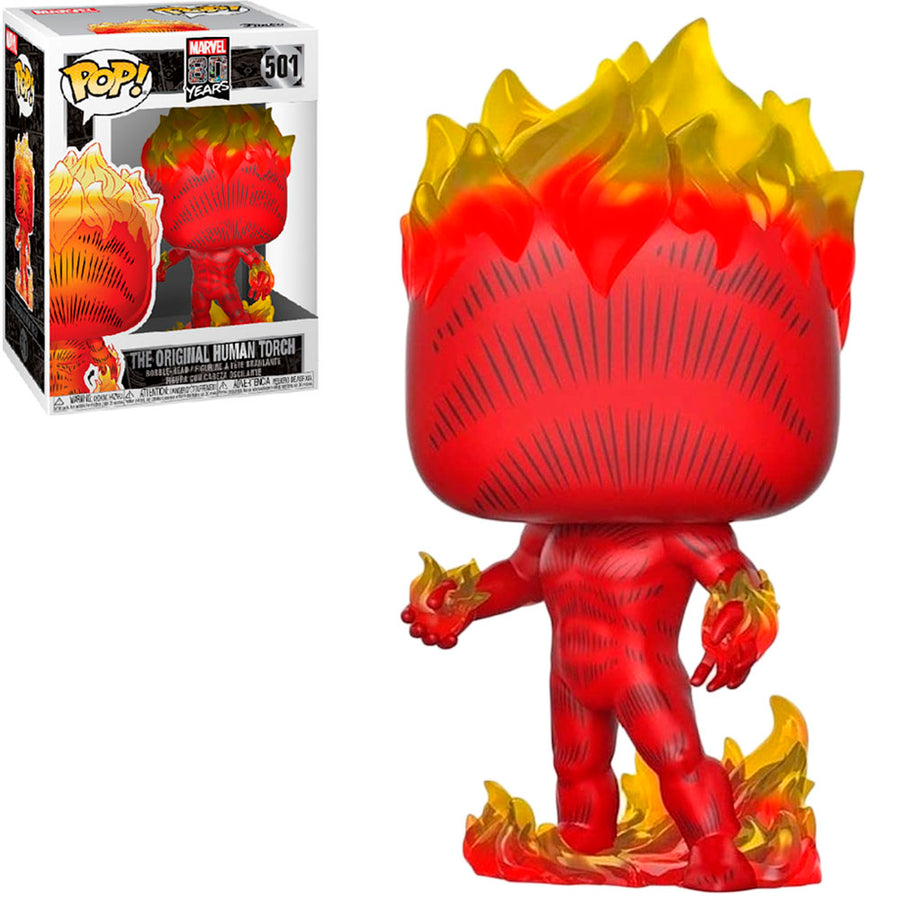 FUNKO POP MARVEL 80 YEARS THE ORIGINAL HUMAN TORCH 501 BRINDE