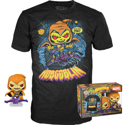 PAQUETE EXCLUSIVO DE CAMISETAS FUNKO POP MARVEL ANIMATED SPIDER-MAN - HOBGOBLIN (BRILLA EN LA OSCURIDAD)