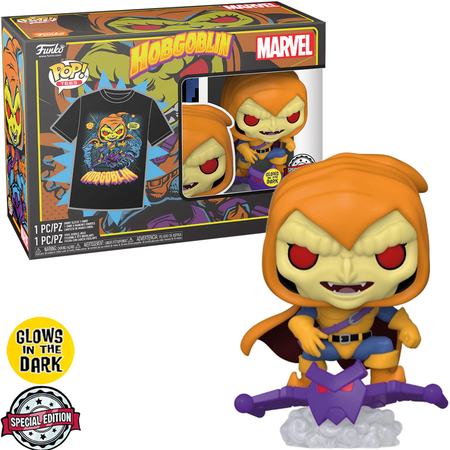 FUNKO POP MARVEL ANIMATED SPIDER-MAN TEE BUNDLE EXCLUSIVE - HOBGOBLIN (GLOWS IN THE DARK) BRINDE