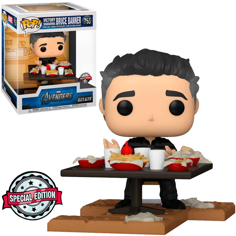 FUNKO POP MARVEL AVENGERS EXCLUSIVE DELUXE - VICTORY SHAWARMA: BRUCE BANNER 755 BRINDE