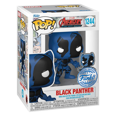 FUNKO POP MARVEL AVENGERS EXCLUSIVE + BROCHE - BLACK PANTHER 1244