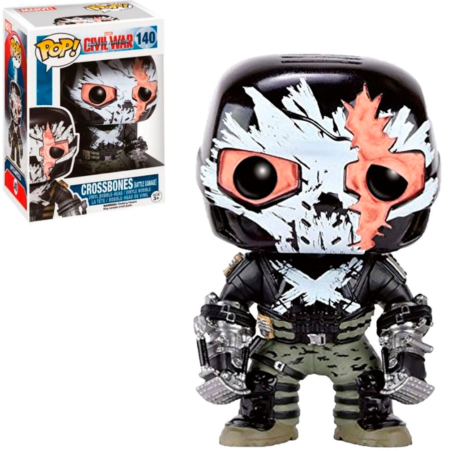 FUNKO POP MARVEL CAPITÁN AMÉRICA CIVIL WAR EXCLUSIVO - CROSSBONES (DAÑO DE BATALLA) 140