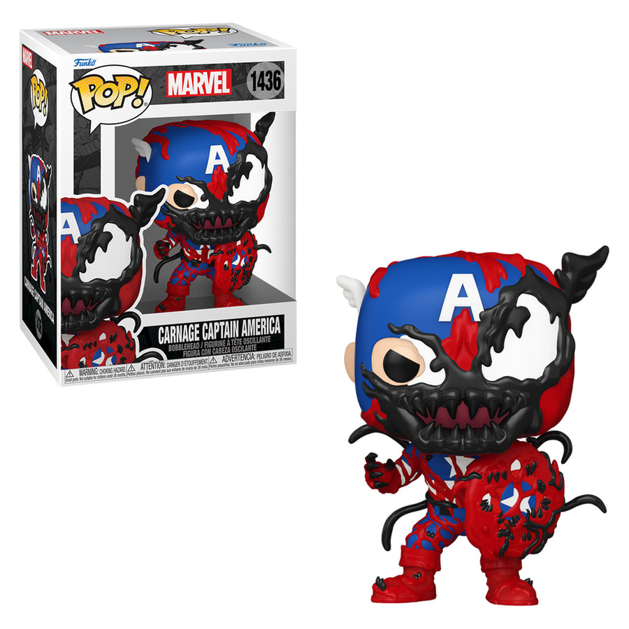 FUNKO POP MARVEL: CARNAGEIZED - CARNAGE CAPTAIN AMERICA 1436 BRINDE