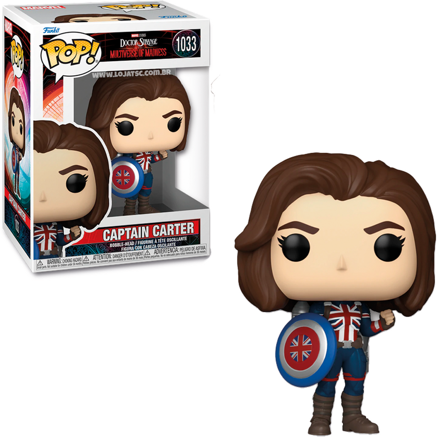 FUNKO POP MARVEL DOCTOR STRANGE IN THE MULTIVERSE OF MADNESS - CAPTAIN CARTER 1033 BRINDE