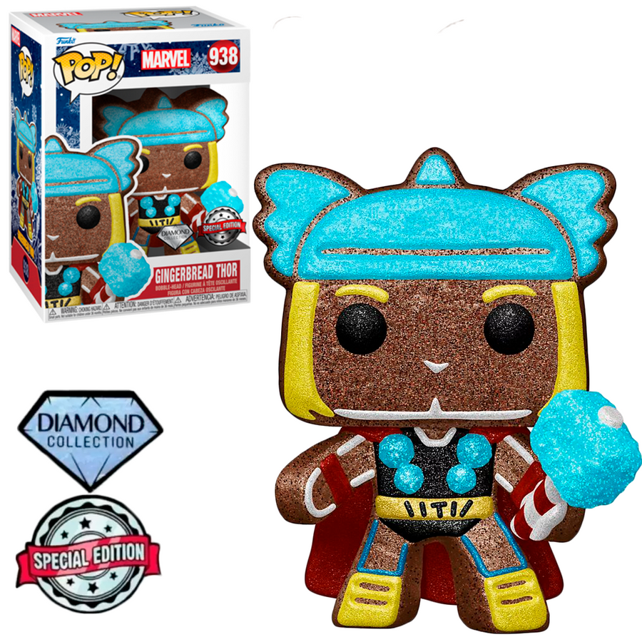 FUNKO POP MARVEL HOLIDAY EXCLUSIVE - GINGERBREAD THOR 938 (DIAMOND COLLECTION) BRINDE