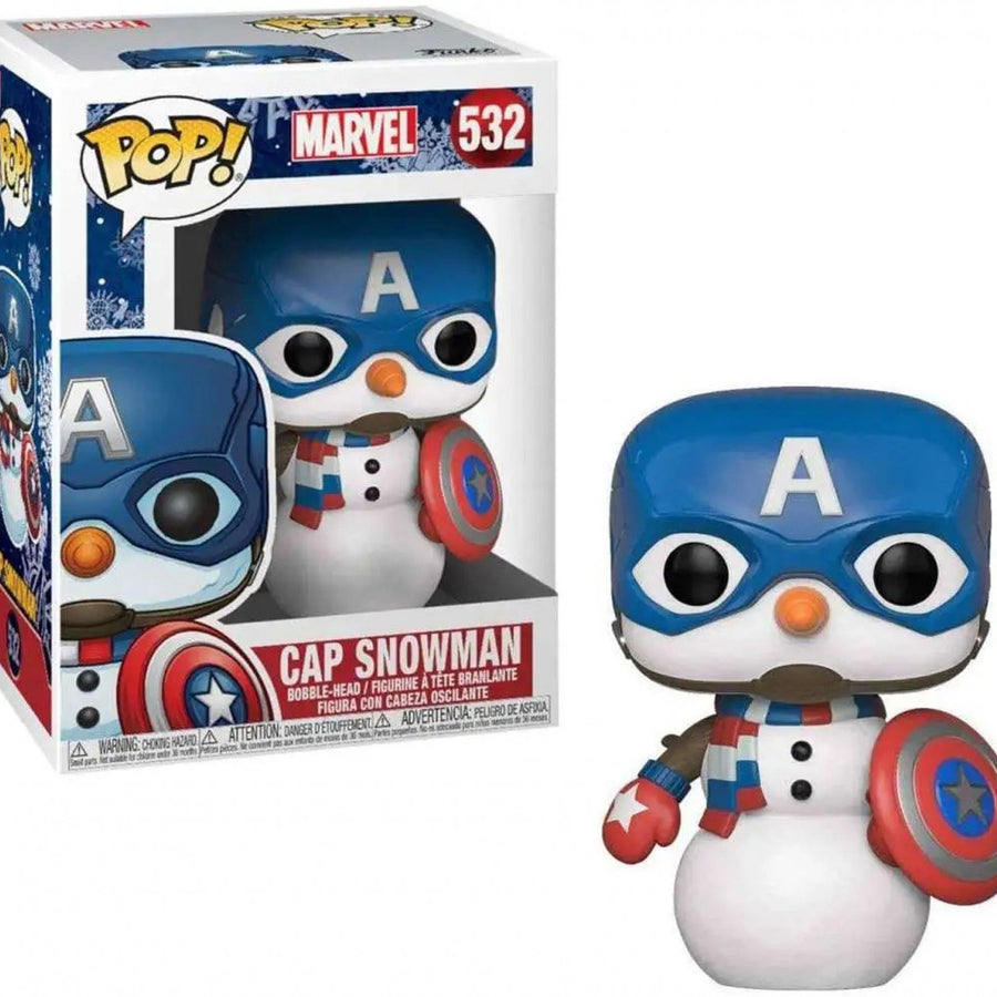 FUNKO POP MARVEL HOLIDAY - CAPTAIN AMERICA SNOWMAN 532 BRINDE
