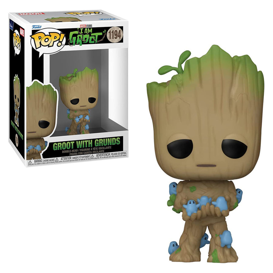 FUNKO POP MARVEL I AM GROOT - GROOT WITH GRUNDS 1194 BRINDE