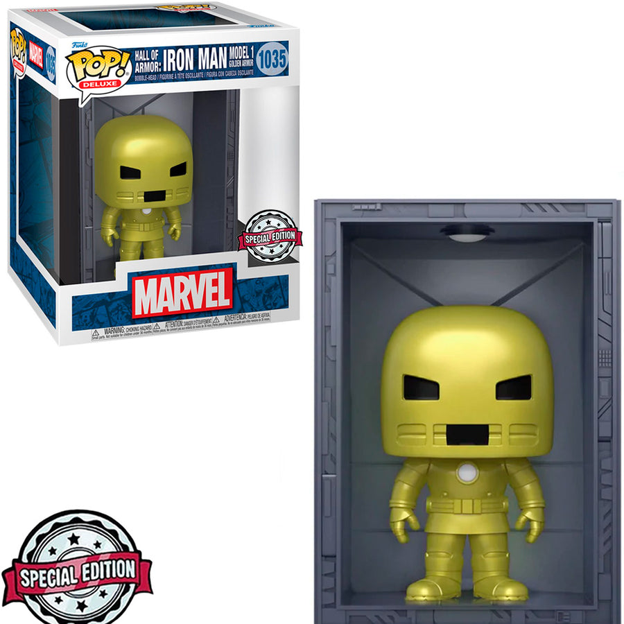FUNKO POP MARVEL IRON MAN EXCLUSIVE - HALL OF ARMOR 1035 (DELUXE) BRINDE