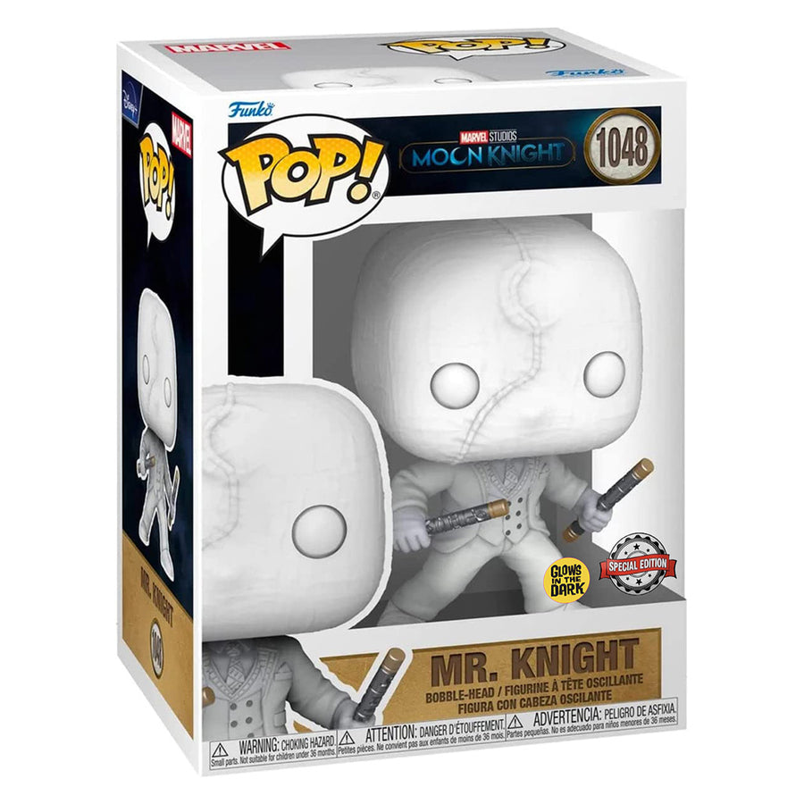 FUNKO POP MARVEL MOON KNIGHT EXCLUSIVE - MR. KNIGHT 1048 (GLOWS IN THE DARK)