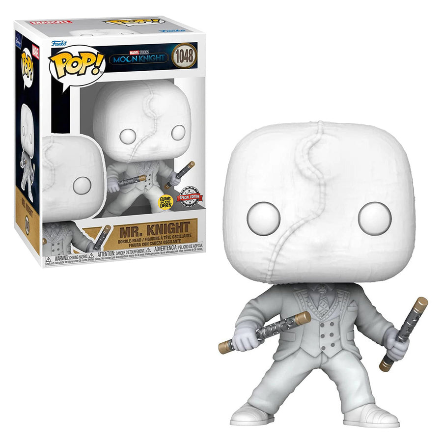 FUNKO POP MARVEL MOON KNIGHT EXCLUSIVE - MR. KNIGHT 1048 (GLOWS IN THE DARK)