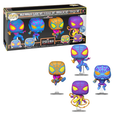 FUNKO POP MARVEL SPIDER-MAN MILES MORALES BLACKLIGHT 4-PACK (69140)