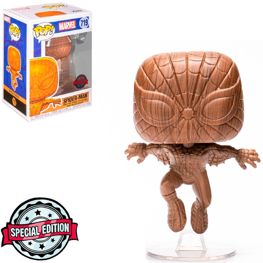 FUNKO POP MARVEL EXCLUSIVE - SPIDER-MAN (WOOD) 719 BRINDE