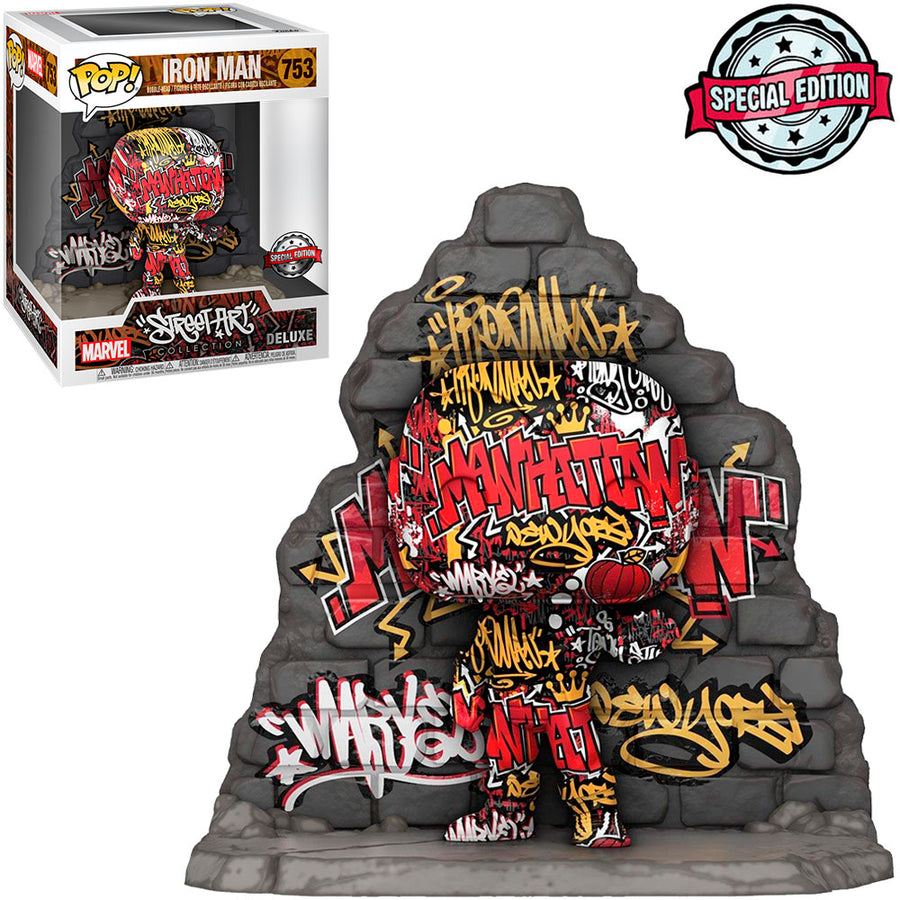 FUNKO POP MARVEL STREET ART EXCLUSIVE - IRON MAN 753 (DELUXE) BRINDE