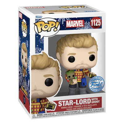 FUNKO POP MARVEL THE GUARDIANS OF THE GALAXY HOLIDAY SPECIAL EXCLUSIVE - STAR-LORD WITH GROOT 1125