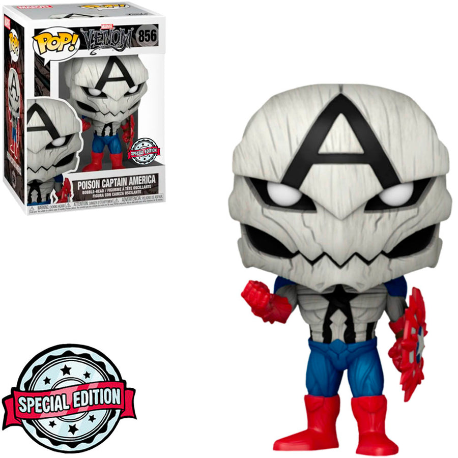 FUNKO POP MARVEL VENOM EXCLUSIVE - POISON CAPTAIN AMERICA 856 BRINDE