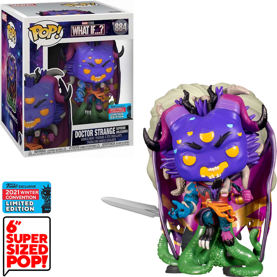 FUNKO POP MARVEL WHAT IF...? NYCC 2021 EXCLUSIVE - DOCTOR STRANGE SUPREME UNLEASHED 884 (SUPER SIZED 6