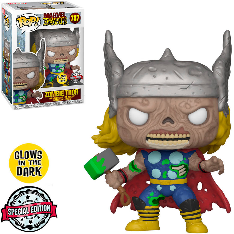 FUNKO POP MARVEL ZOMBIES EXCLUSIVE - THOR 787 (GLOWS IN THE DARK) BRINDE