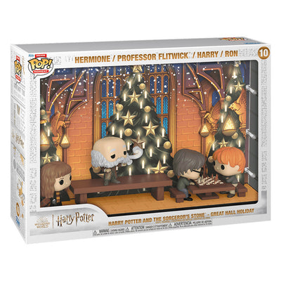 FUNKO POP MOMENT HARRY POTTER AND THE SORCEROR'S STONE: GREAT HALL HOLIDAY - HERMIONE / PROFESSOR FLITWICK / HARRY / RON 10