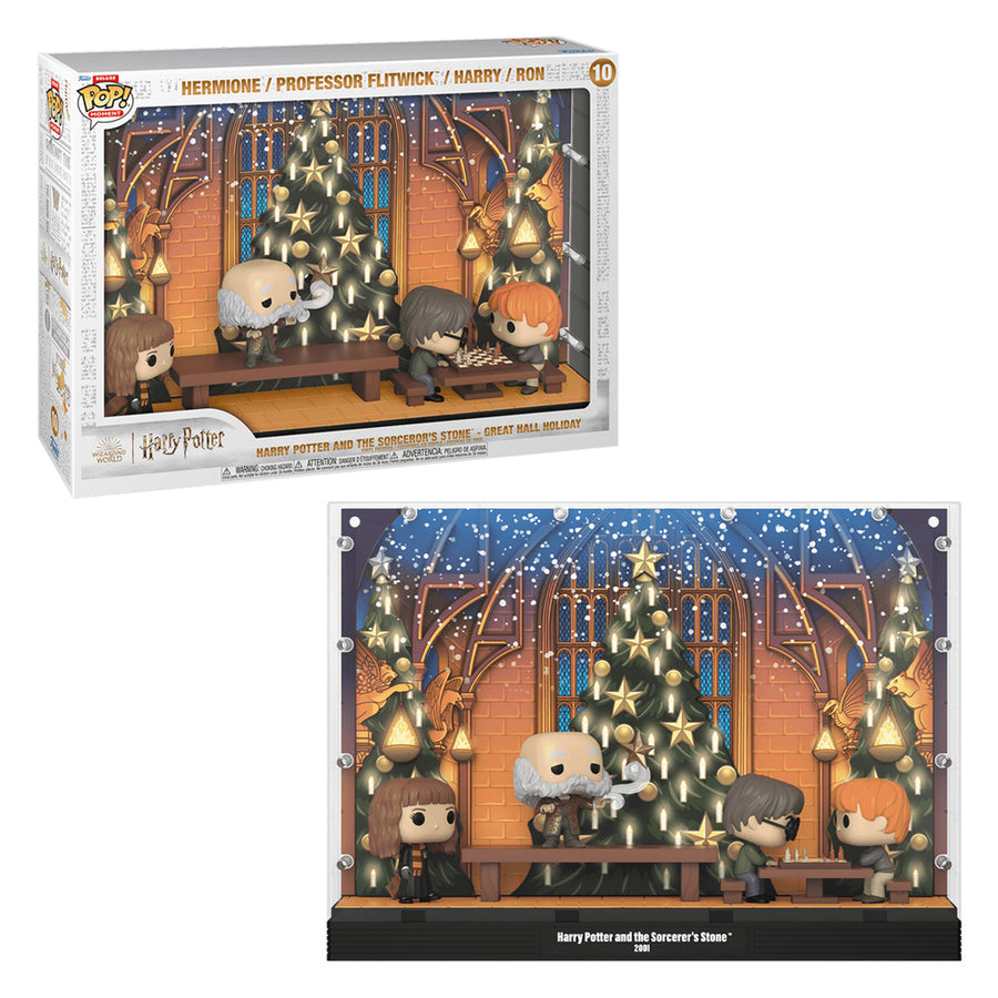 FUNKO POP MOMENT HARRY POTTER AND THE SORCEROR'S STONE: GREAT HALL HOLIDAY - HERMIONE / PROFESSOR FLITWICK / HARRY / RON 10