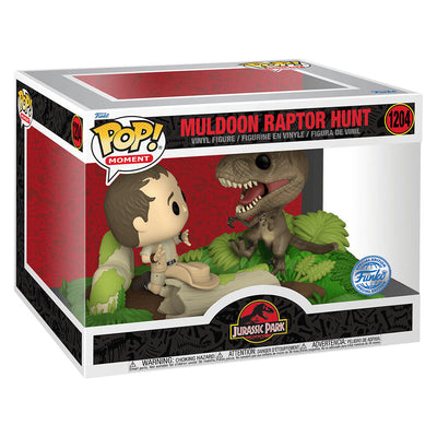 FUNKO POP MOMENT JURASSIC PARK EXCLUSIVE - MULDOON RAPTOR HUNT 1204