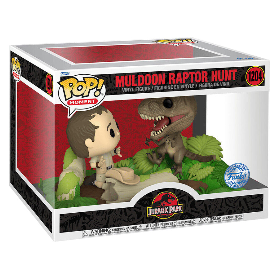 FUNKO POP MOMENT JURASSIC PARK EXCLUSIVE - MULDOON RAPTOR HUNT 1204