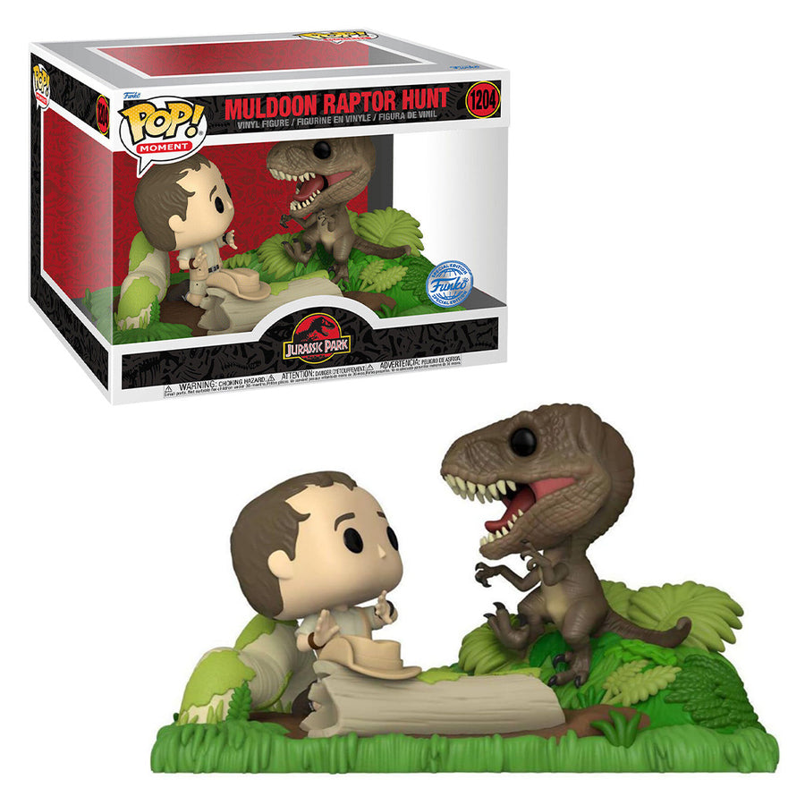 FUNKO POP MOMENT JURASSIC PARK EXCLUSIVE - MULDOON RAPTOR HUNT 1204