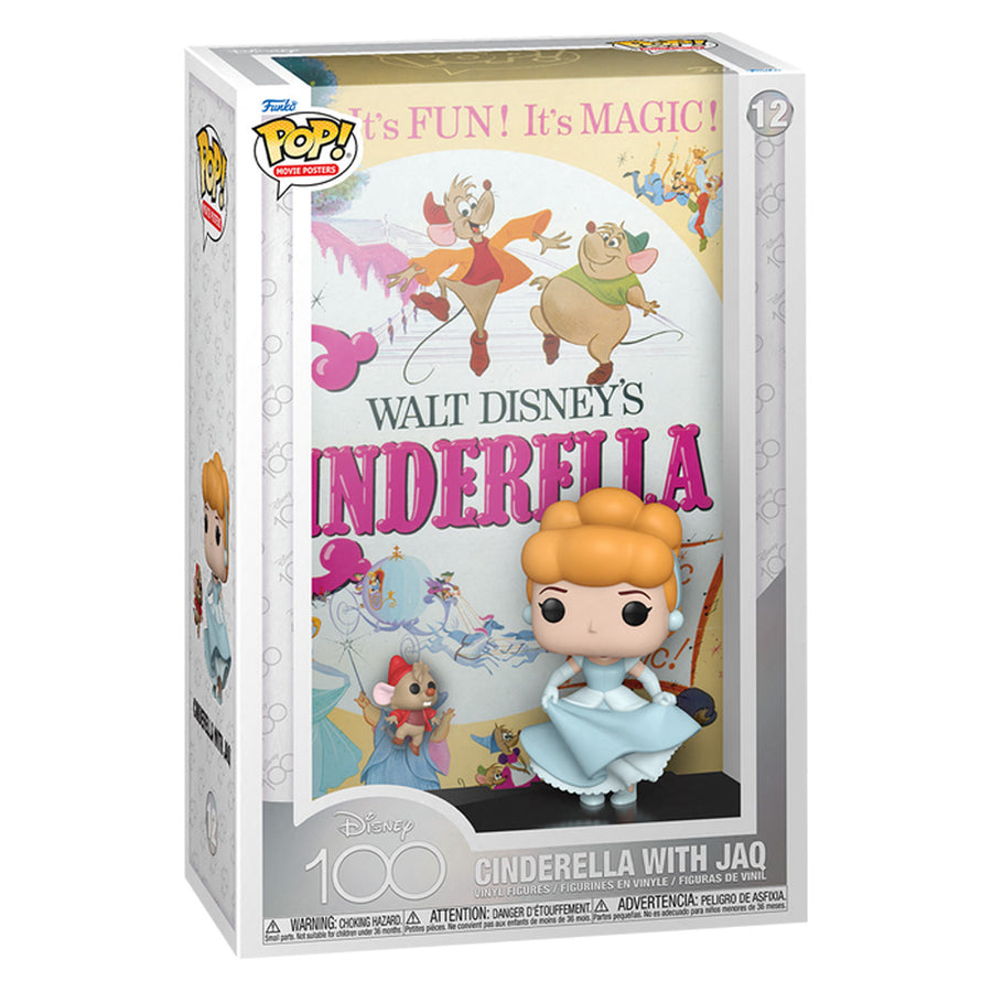 FUNKO POP MOVIE POSTERS DISNEY 100TH- CINDERELLA WITH JAQ 12 (67498)