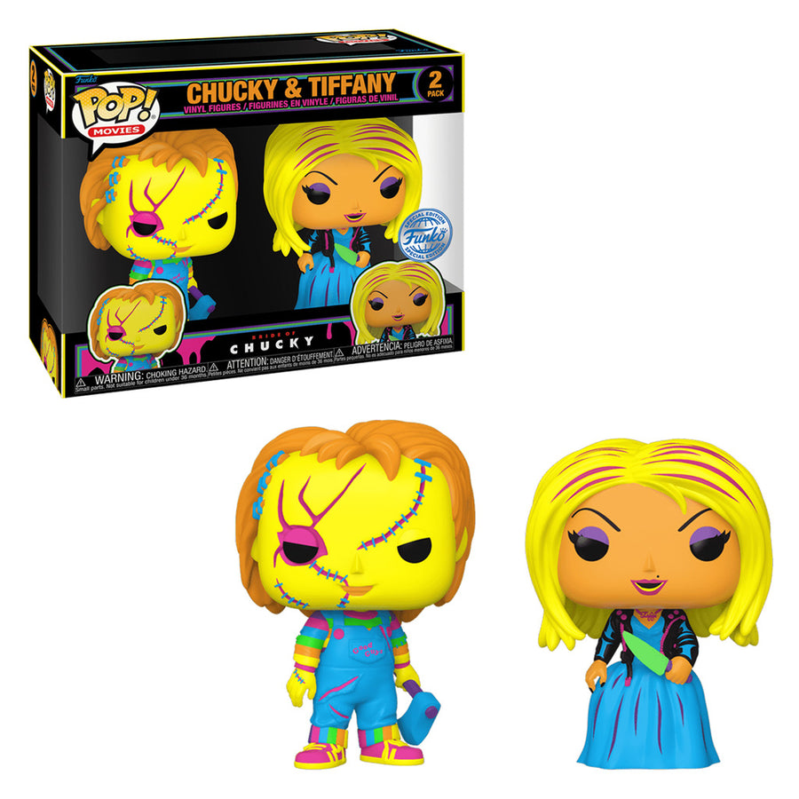 FUNKO POP MOVIES BRIDE OF CHUCKY EXCLUSIVE - CHUCKY & TIFFANY 2-PACK (BLACKLIGHT) BRINDE