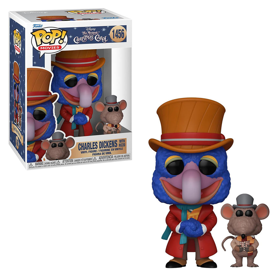 FUNKO POP MOVIES THE MUPPET CHRISTMAS CAROL - CHARLES DICKENS WITH RIZZO 1456 BRINDE