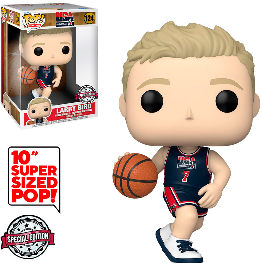 FUNKO POP NBA USA BASKETBALL EXCLUSIVE - LARRY BIRD 124 (SUPER SIZED 10'') BRINDE