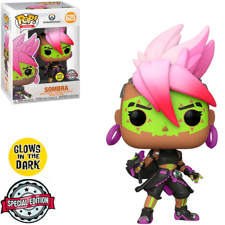 FUNKO POP OVERWATCH EXCLUSIVE - SOMBRA 625 (GLOWS IN THE DARK) BRINDE