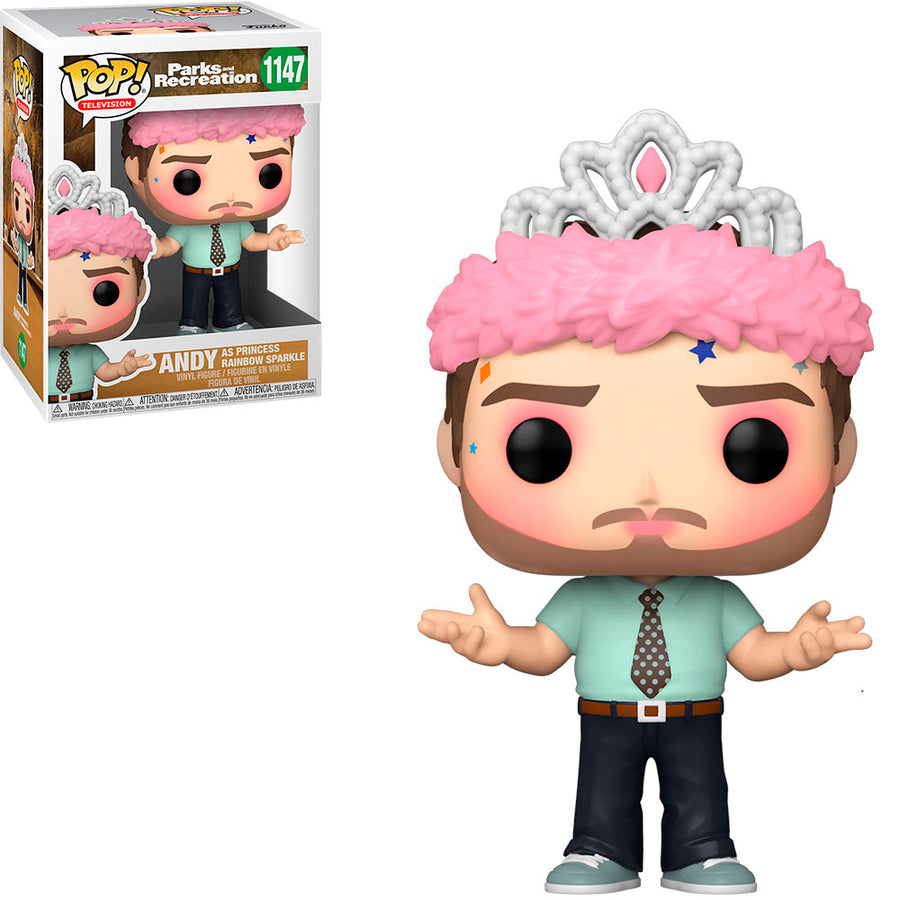 FUNKO POP PARKS AND RECREATION - ANDY AS PRINCESS RAINBOW SPARKLE 1147 BRINDE