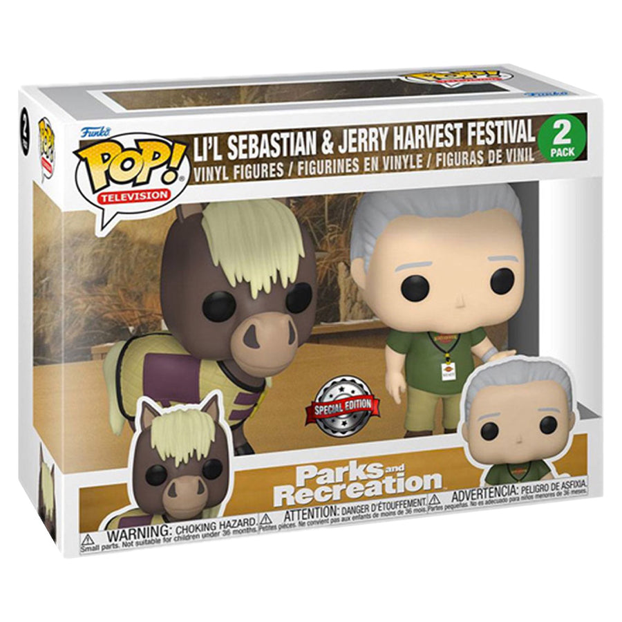 FUNKO POP PARKS AND RECREATION EXCLUSIVE - LIL SEBASTIAN & JERRY HARVEST FESTIVAL (2 PACK)