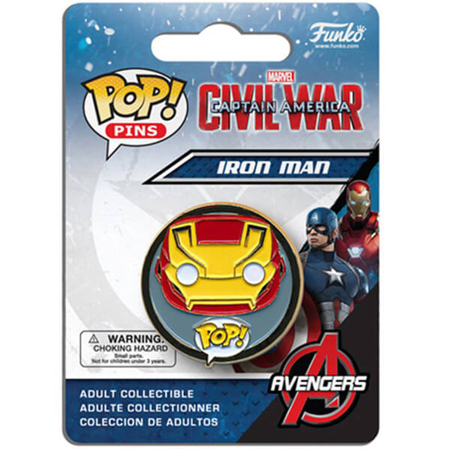 FUNKO POP PINS CAPTAIN AMERICA IRON MAN BRINDE
