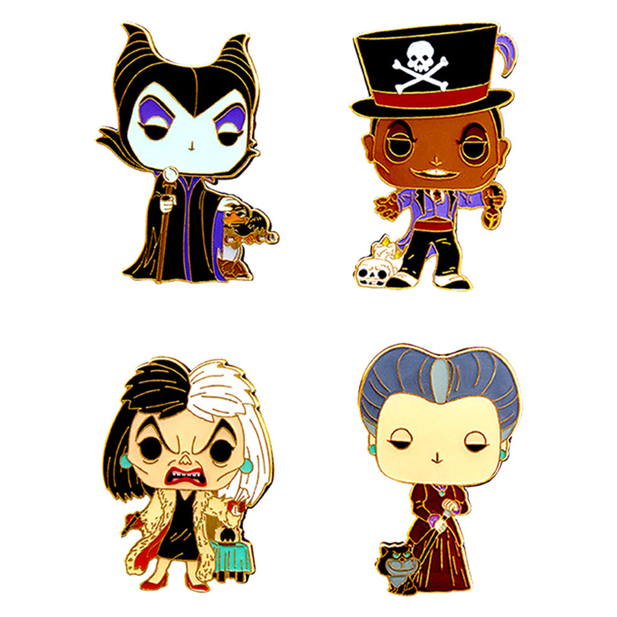 FUNKO POP PINS DISNEY VILLAINS SET - 4PCS (41702) BRINDE