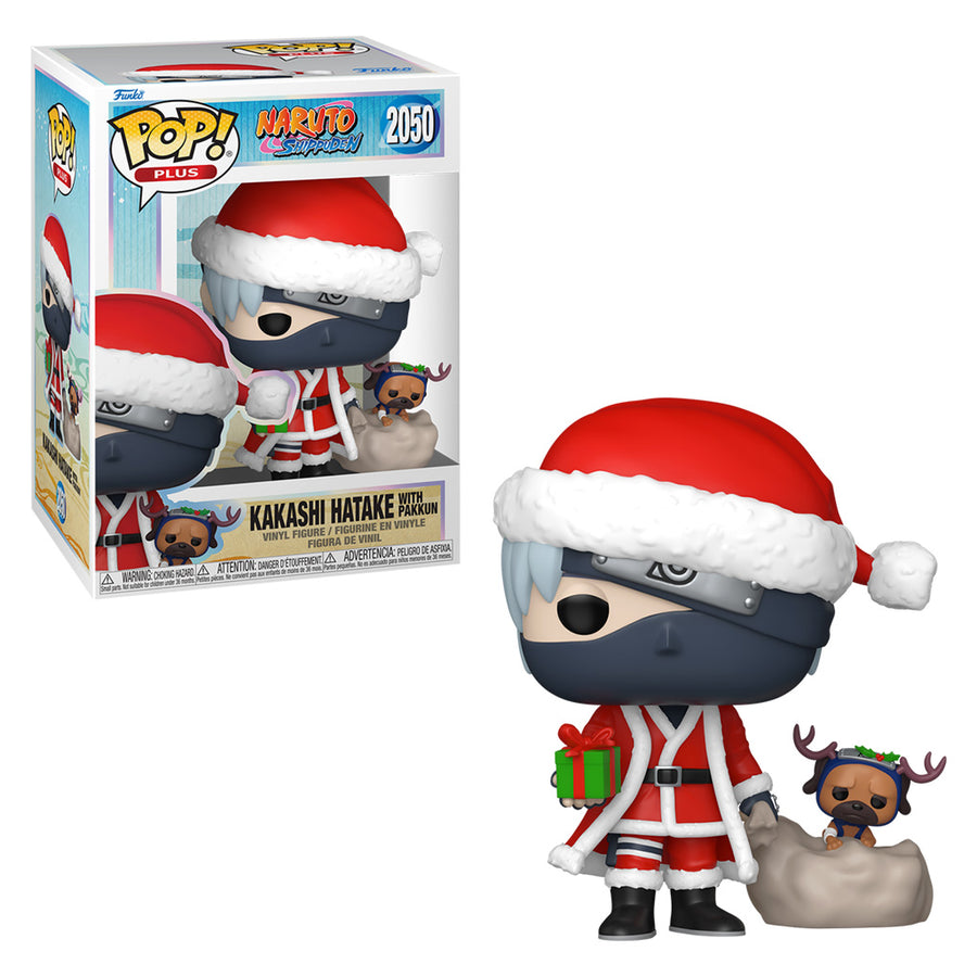 FUNKO POP PLUS NARUTO SHIPPUDEN HOLIDAY - KAKASHI HATAKE WITH PAKKUN 2050 BRINDE