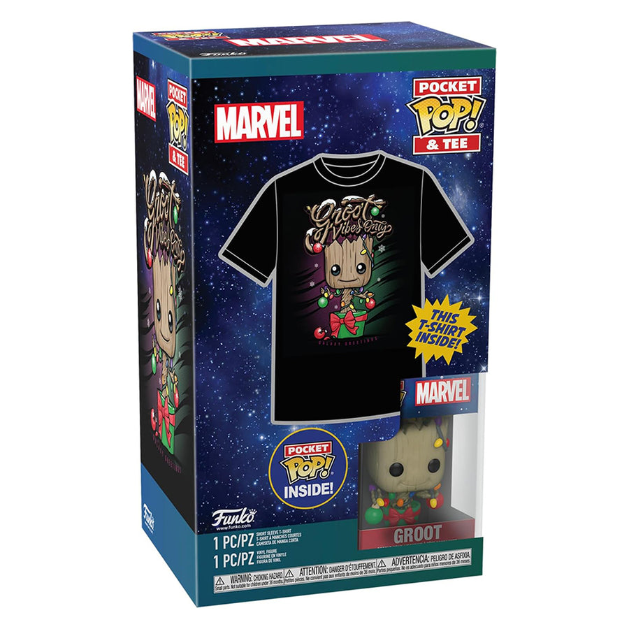 FUNKO POP POCKET & TEE MARVEL GROOT - TAMANHO MD (72954) BRINDE