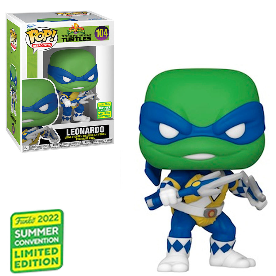 FUNKO POP POWER RANGERS X TEENAGE MUTANT NINJA TURTLES EXCLUSIVE - LEONARDO 104 (SDCC 2022) BRINDE