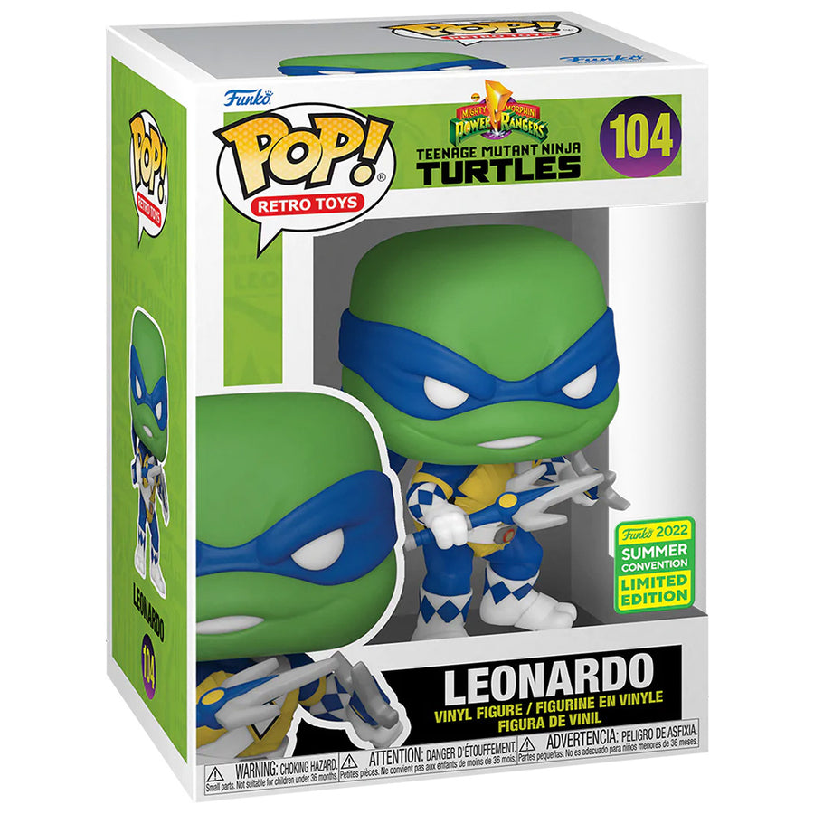 FUNKO POP POWER RANGERS X TEENAGE MUTANT NINJA TURTLES EXCLUSIVE - LEONARDO 104 (SDCC 2022)