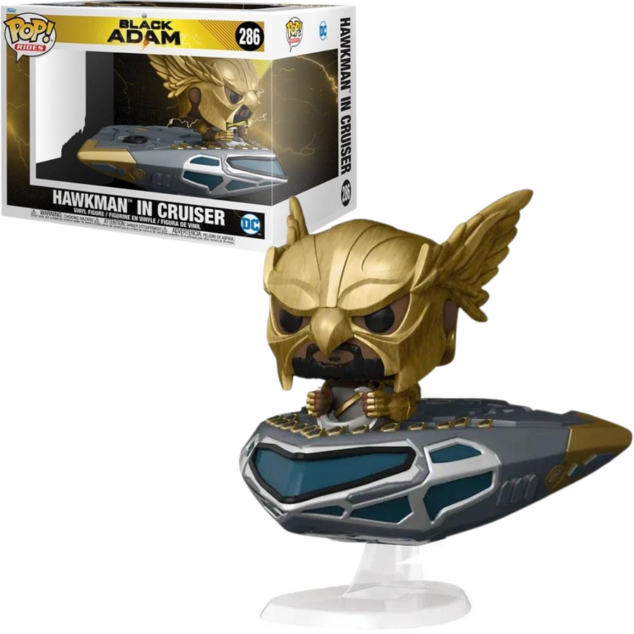 FUNKO POP RIDES BLACK ADAM - HAWKMAN IN CRUISER 286 BRINDE