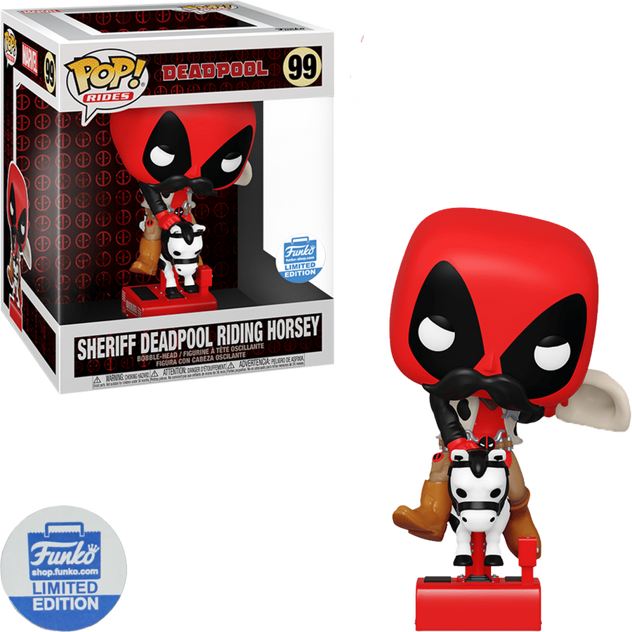 FUNKO POP RIDES MARVEL DEADPOOL EXCLUSIVE - SHERIFF DEADPOOL RIDING HORSEY 99 BRINDE