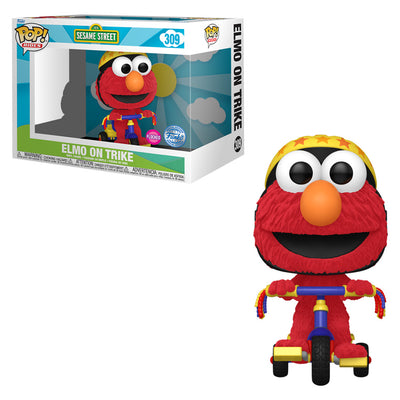 FUNKO POP RIDES SESAME STREETS EXCLUSIVE - ELMO ON TRIKE 309 (FLOCKED)
