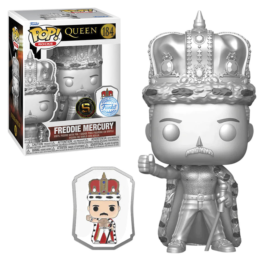 FUNKO POP ROCKS QUEEN EXCLUSIVE - FREDDIE MERCURY C/PIN 184 BRINDE