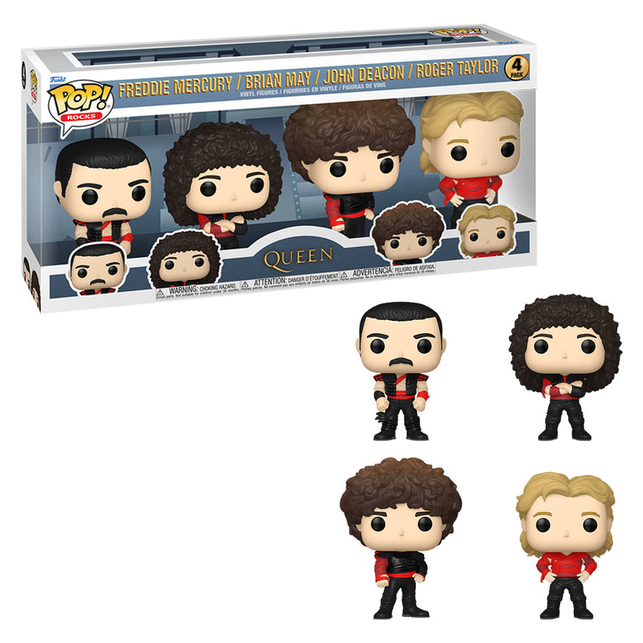 FUNKO POP ROCKS QUEEN - FREDDIE MERCURY / BRIAN MAY / JOHN DEACON / ROGER TAYLOR (70602) BRINDE
