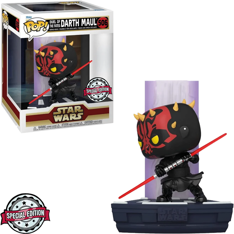 FUNKO POP STAR WARS EXCLUSIVE - DUEL OF THE FATES: DARTH MAUL 506 (DELUXE) BRINDE
